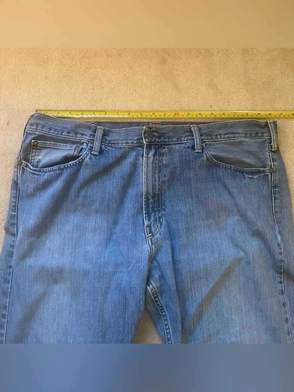 Polo Ralph Lauren Andrew Classic Fit Jeans Mens 40x30 Blue Wash Straight Denim
